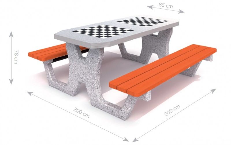 Betongbord til sjakk type 2